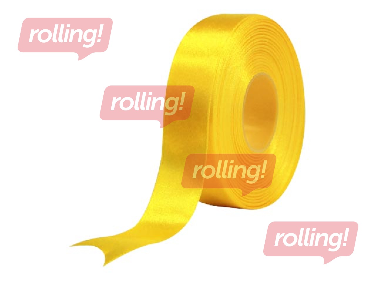 Gift ribbon 25 mm/ 25 m, satin, yellow