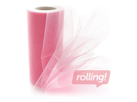 Dāvanu saiņošanas tills ruļļos, rozā, 15cm x 9m