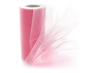 Gift wrapping tulle in rolls, pink, 15cm x 9m