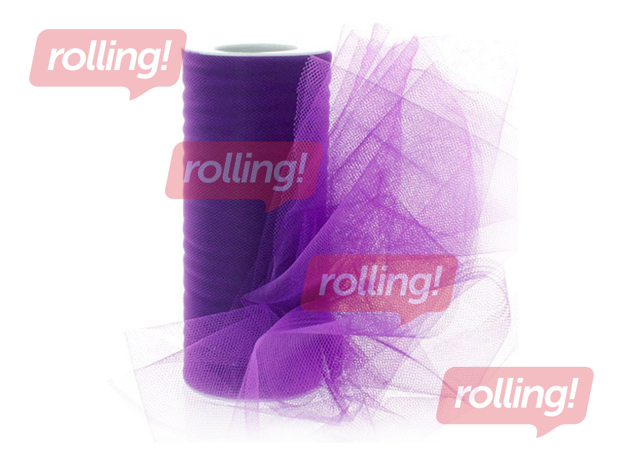 Gift wrapping tulle in rolls, purple, 15cm x 9m