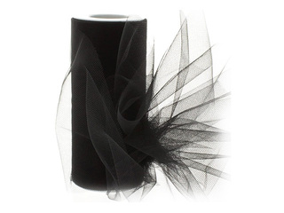 Gift wrapping tulle in rolls, black, 15cm x 9m