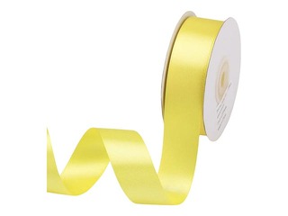 Gift ribbon 25 mm/ 25 m, satin, yellow