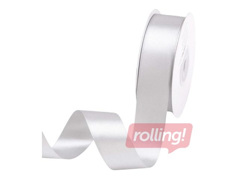 Gift ribbon 25 mm/ 25 m, satin, Lightgrey