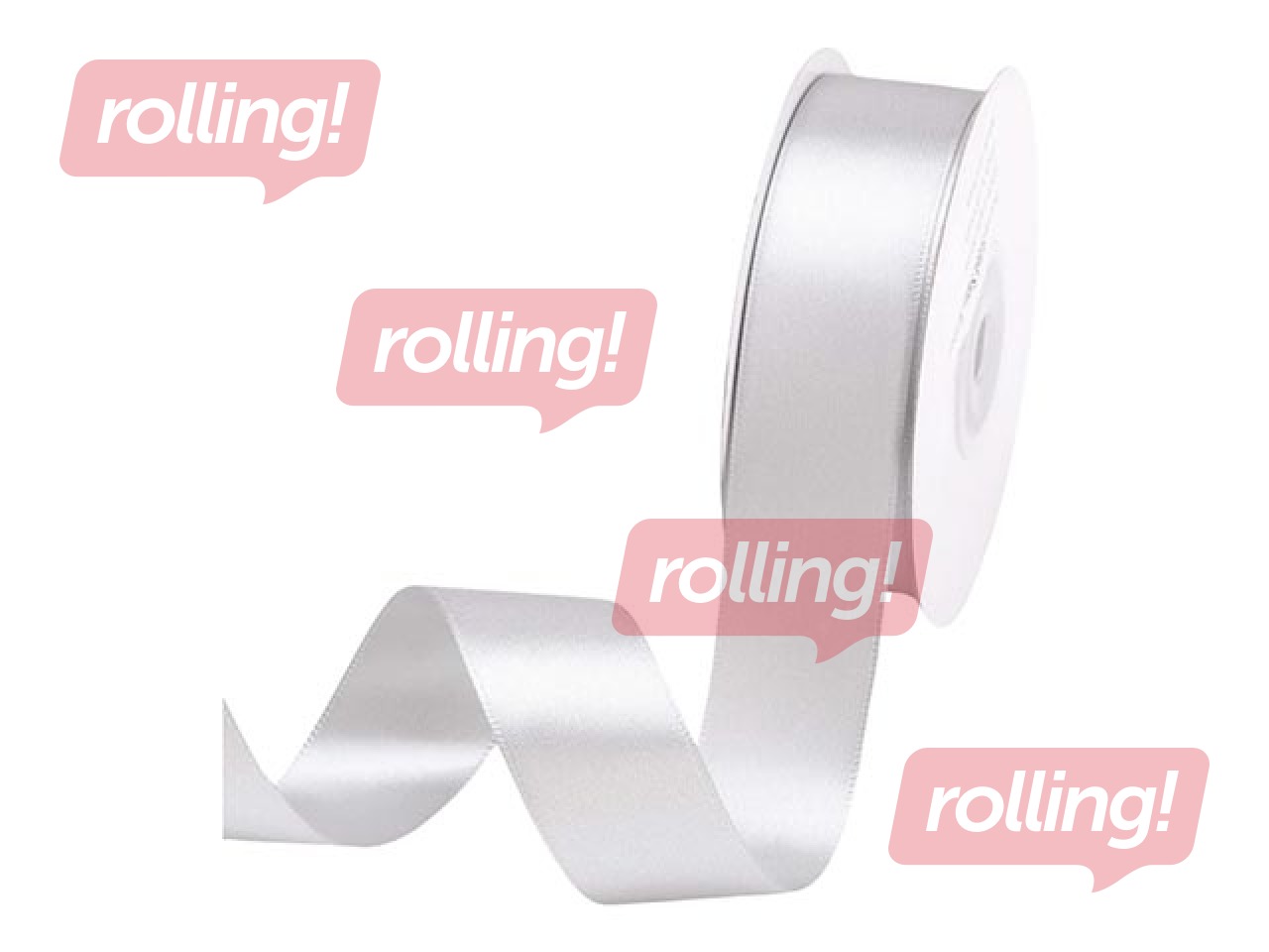 Gift ribbon 25 mm/ 25 m, satin, Lightgrey