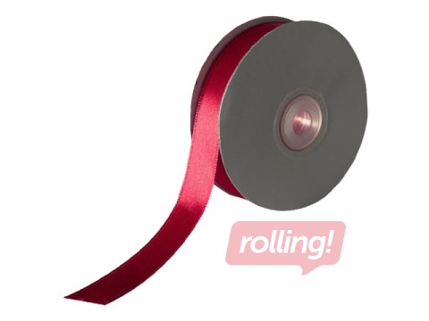 Gift ribbon 12 mm/ 25 m, satin, LightBurgundry