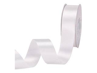 Kinkepael 25 mm/ 25 m, satiin, White