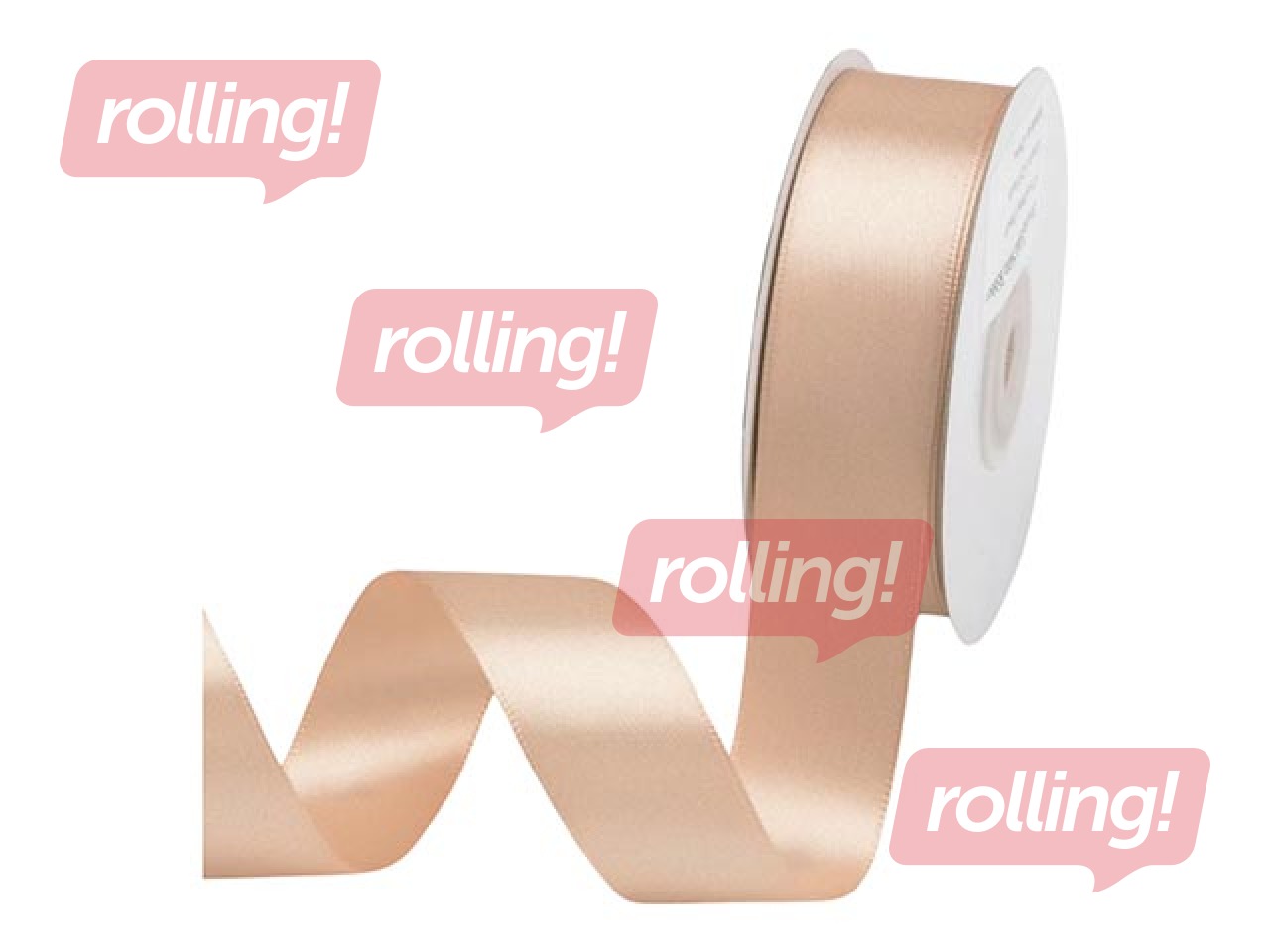 Gift ribbon 25 mm/ 25 m, satin, Taupe