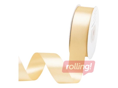 Gift ribbon 25 mm/ 25 m, satin, Champagne