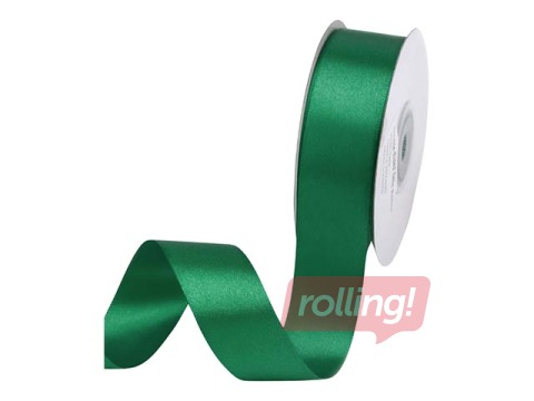 Лента для упаковки подарков 25 мм/ 25 м, сатиновая, Needlegreen