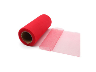 Gift wrapping tulle in rolls, red, 15cm x 9m