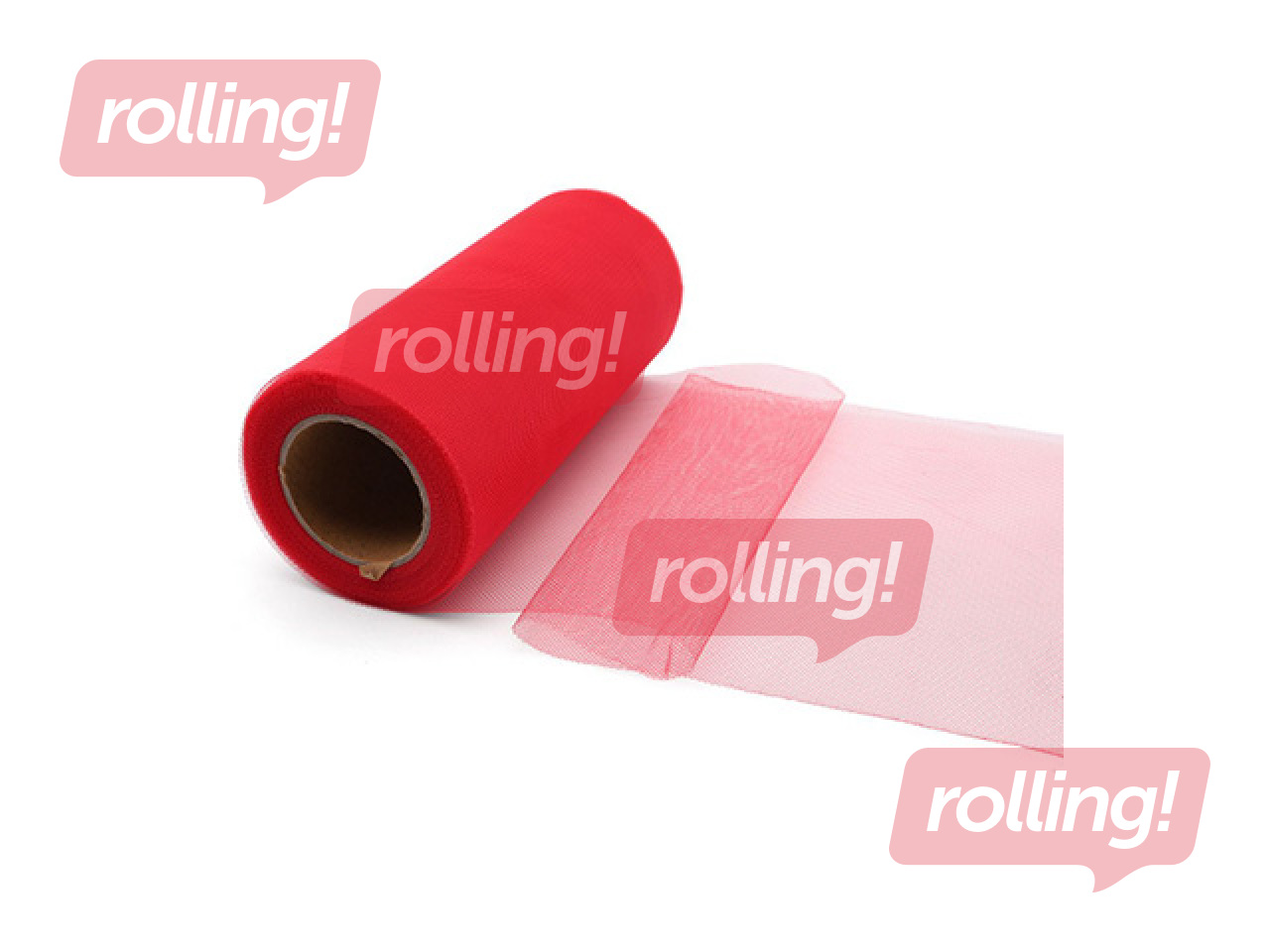 Gift wrapping tulle in rolls, red, 15cm x 9m