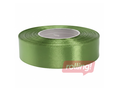 Gift wrapping ribbon 25 mm/25 m, satin, green