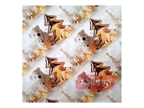 Подарочная бумага в рулонах с рождественской тематикой, 70x100см, 5 листов