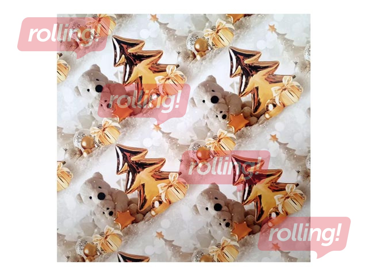 Подарочная бумага в рулонах с рождественской тематикой, 70x100см, 5 листов