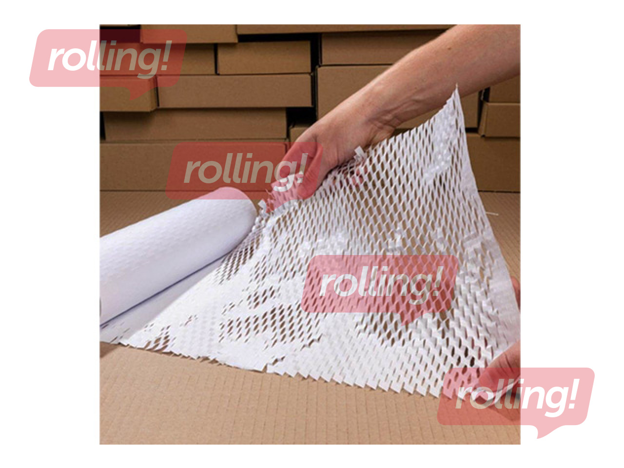 Honeycomb packaging paper, white, 50cm x 5m, 80g/m²