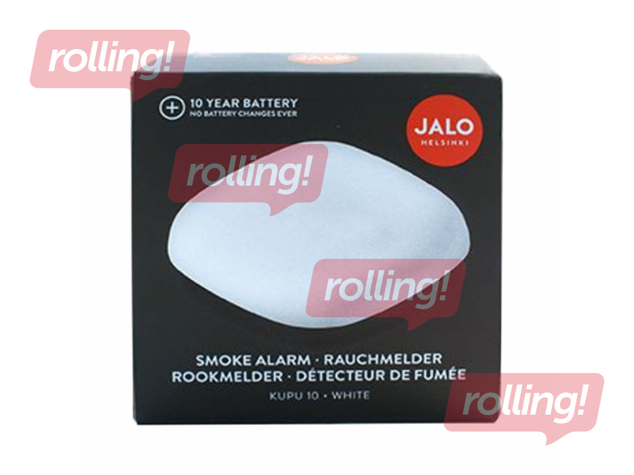 Lokālais dūmu detektors Kupu 10 ar iebūvētu litija bateriju, balts