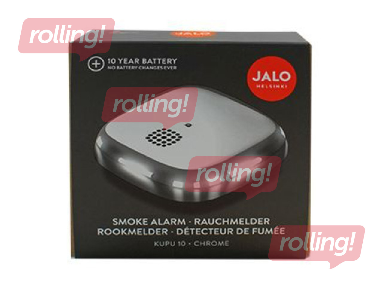 Kohalik suitsuandur Kupu 10 sisseehitatud liitiumakuga, kroomitud