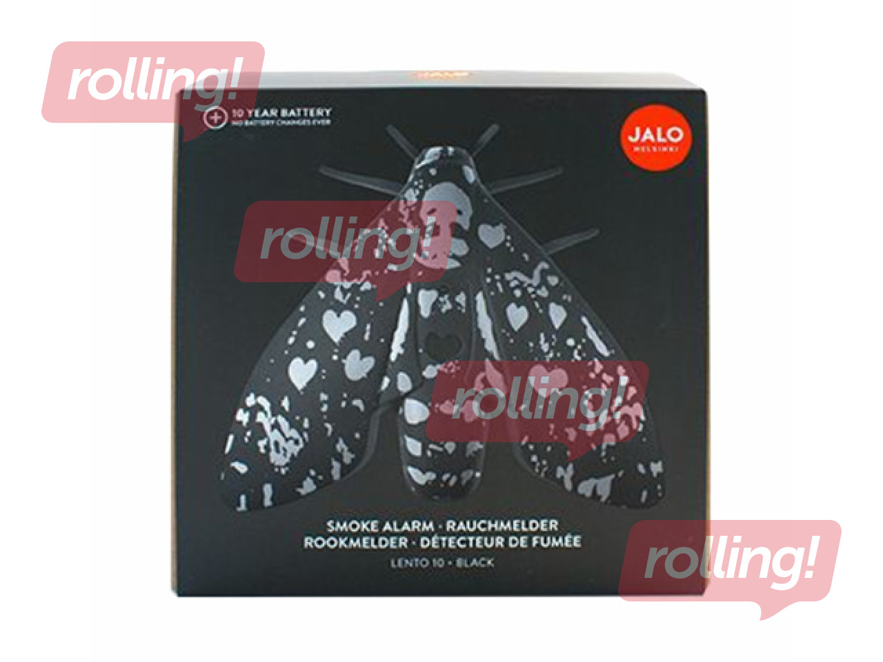 Lokālais dūmu detektors Lento 10 ar iebūvētu litija bateriju, melns