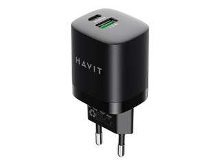 Lādētājs Havit UC30 USB + Type C, 30W, melns