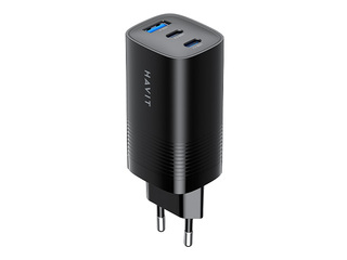 Laadija Havit UC20 USB + 2x Type-C, 67 W, must