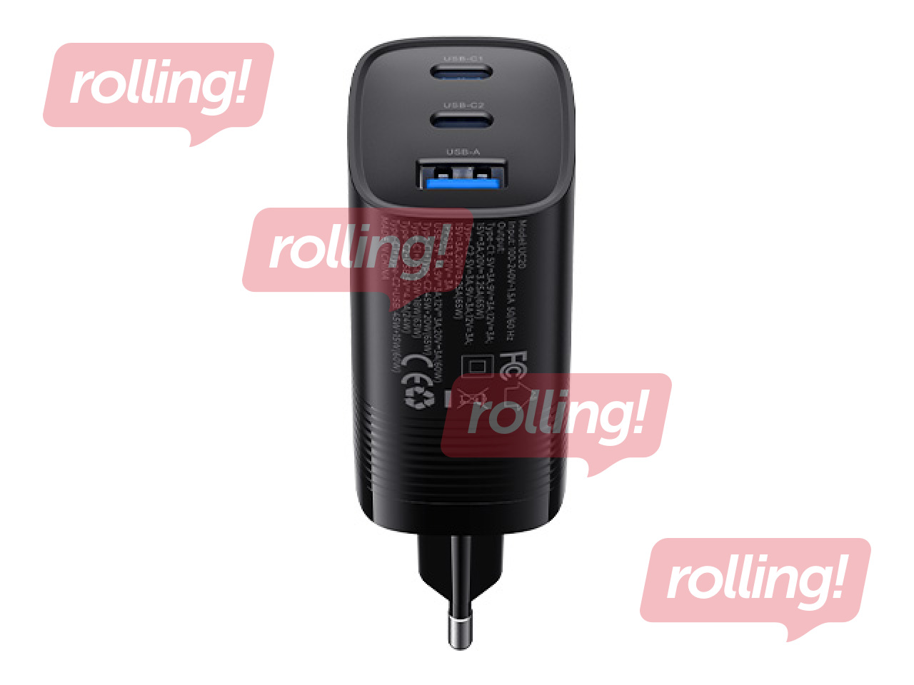 Lādētājs Havit UC20 USB + 2x Type C, 67W, melns