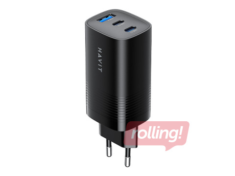 Зарядное устройство Havit UC20 USB + 2x Type-C, 67 Вт, черное