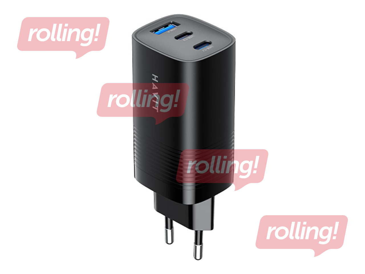 Зарядное устройство Havit UC20 USB + 2x Type-C, 67 Вт, черное