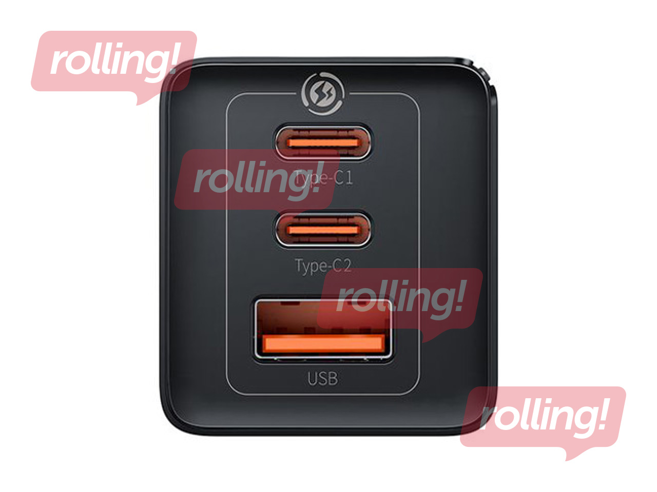 Baseus GaN5 Pro 65W USB + 2xUSB-C QC3.0 PD3.0 Charger with 1m USB-C Cable, Black