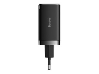 Baseus GaN5 Pro 65W USB + 2xUSB-C QC3.0 PD3.0 Charger with 1m USB-C Cable, Black