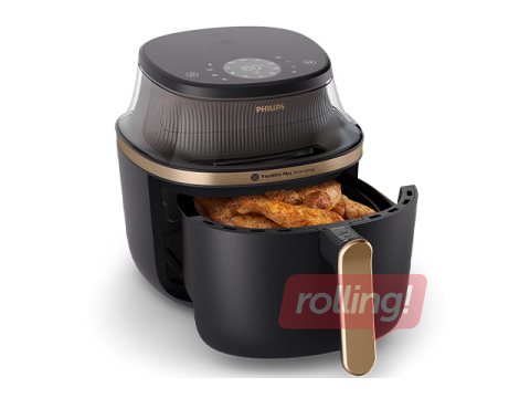 Karstā gaisa friteris Philips 1400W, 4.2l, melns