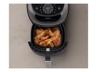 Karstā gaisa friteris Philips 1400W, 4.2l, melns