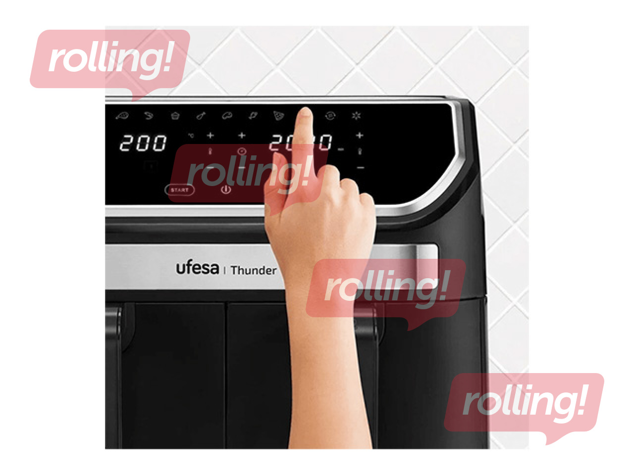 Karstā gaisa friteris Thunder 9l, 1700W, melns