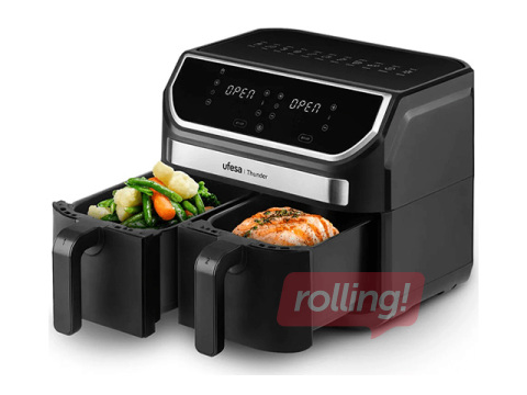 Air fryer Thunder, 1700W, 9l, black with silver elements