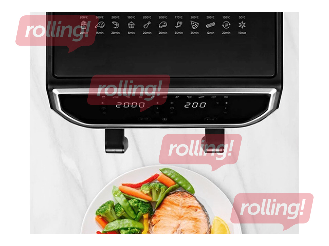 Air fryer Thunder, 1700W, 9l, black with silver elements