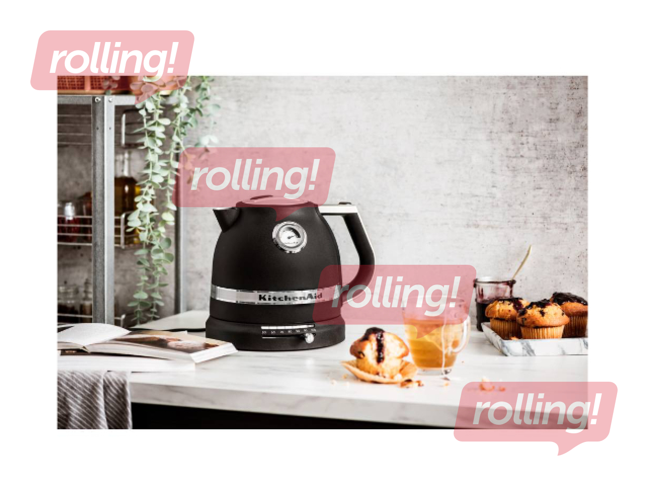 Tējkanna elektriskā KitchenAid Artisan, 1.5l, 2400w, matēta, melna