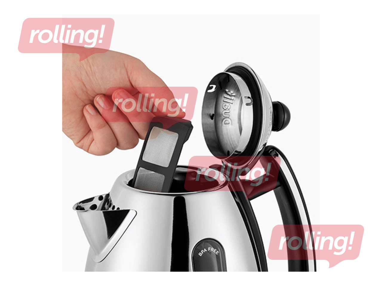 Электрический чайник Dualit Lite, 1.5л, 3000Вт, нержавеющая сталь, чёрный
