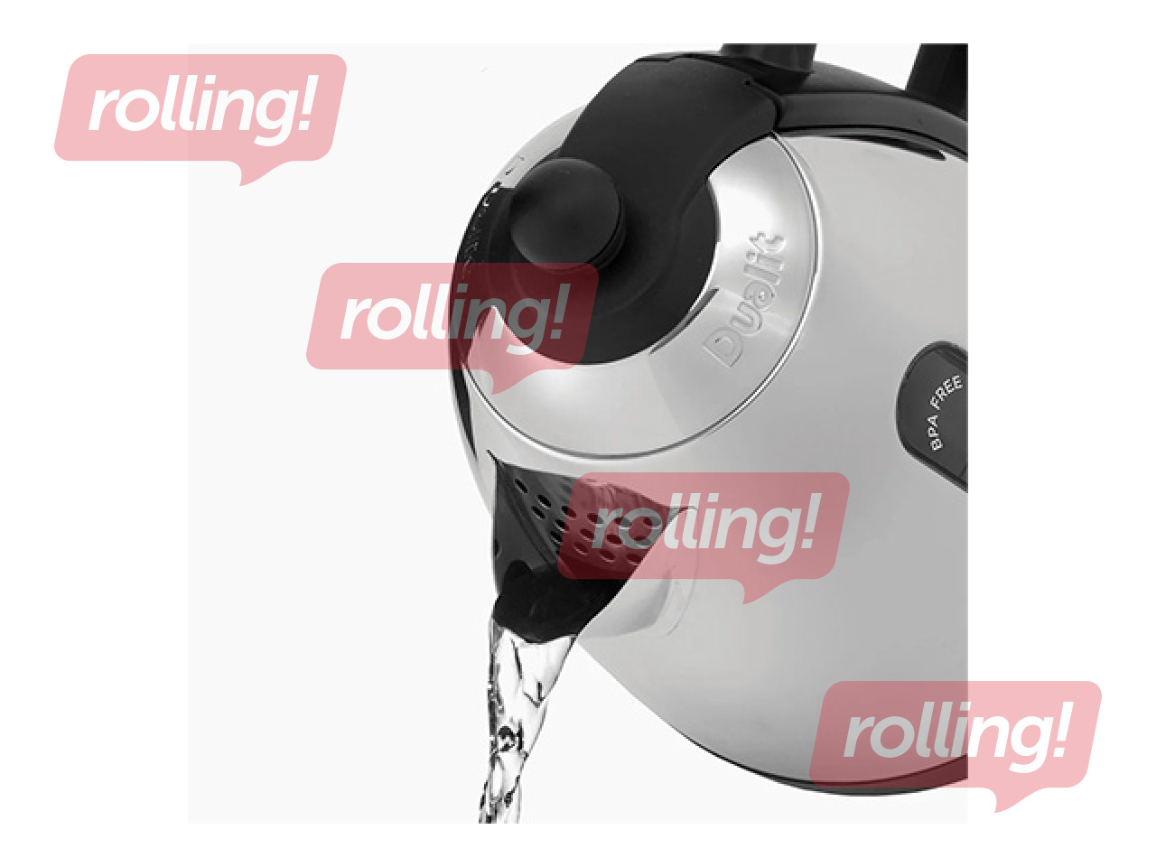 Tējkanna elektriskā Dualit Lite, 1.5l, 3000w, nerūsējošais tērauds, melna