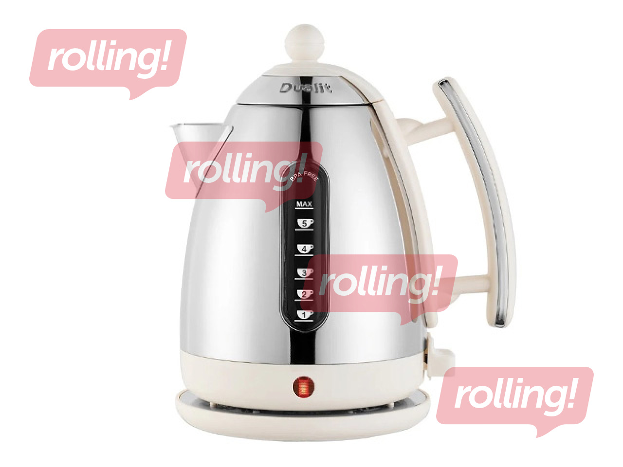 Electric kettle Dualit Lite, 1.5l, 3000W, stainless steel, cream