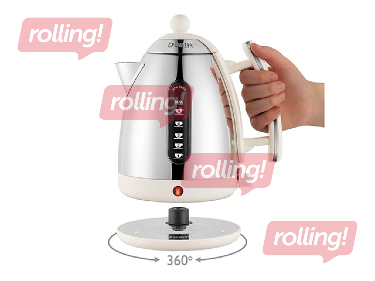 Electric kettle Dualit Lite, 1.5l, 3000W, stainless steel, cream