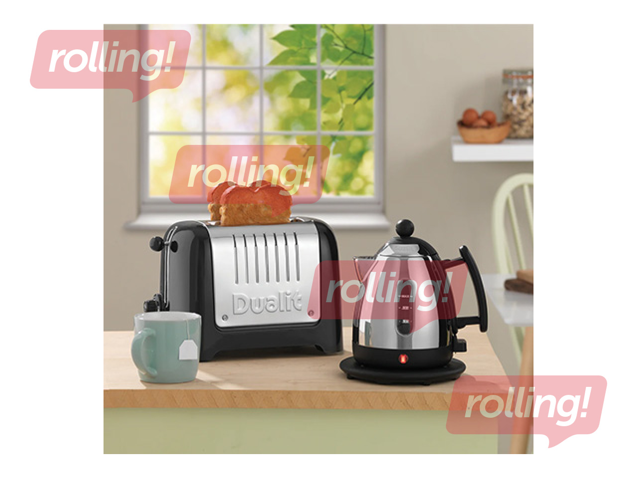 Tējkanna elektriskā Dualit Mini, 1l, 2000w, nerūsējošais tērauds, melna