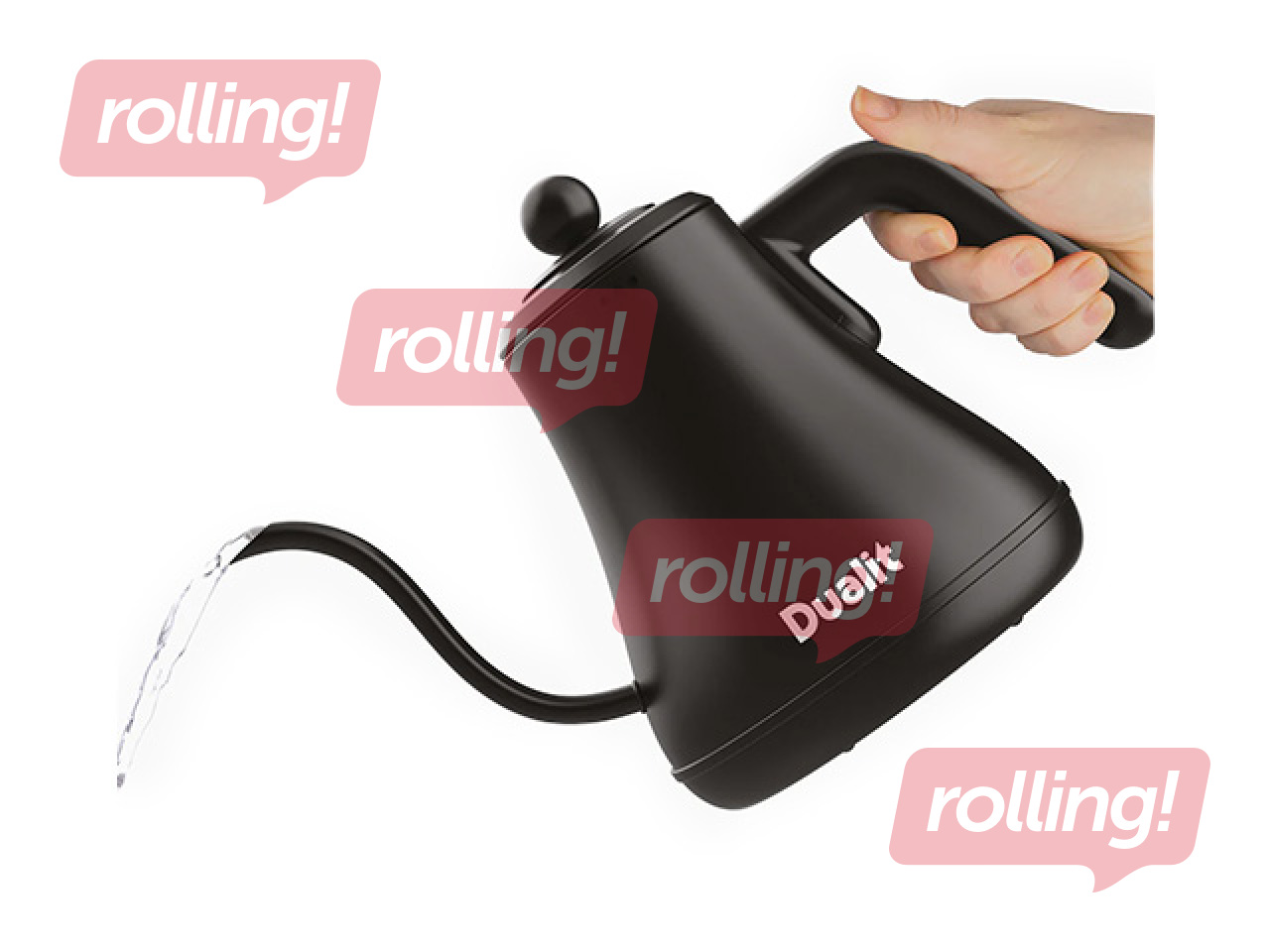 Electric kettle Dualit Pour Over, 800ml, 1300W, stainless steel, black