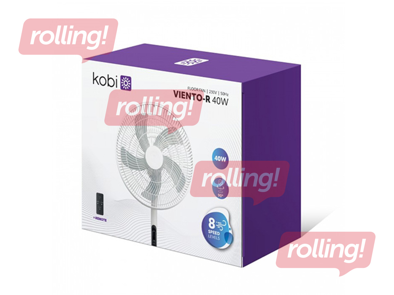 Floor fan Viento-R Kobi Windstar, 40W, white