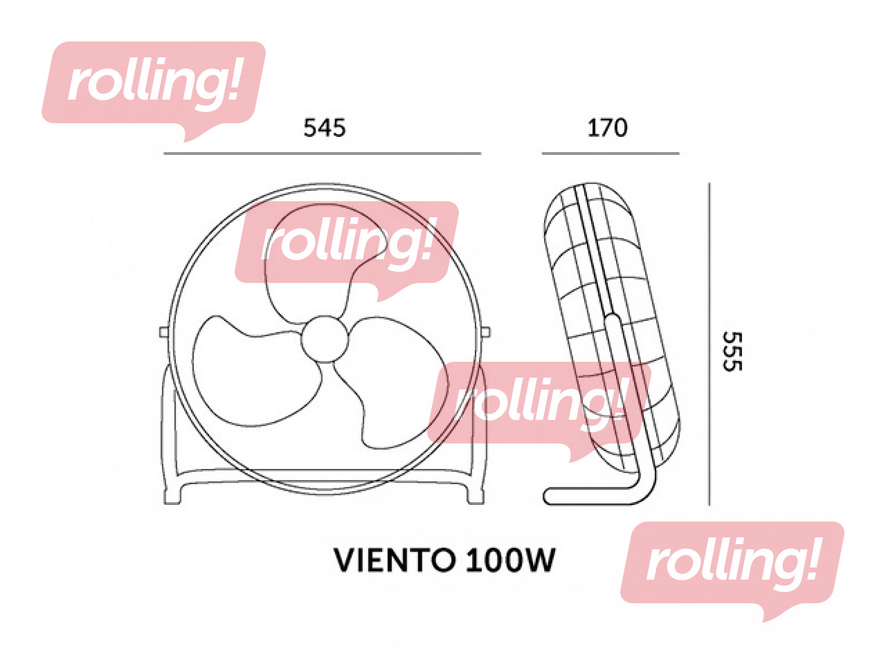 Grīdas ventilators Viento Kobi Windstar, 100W, sudraba