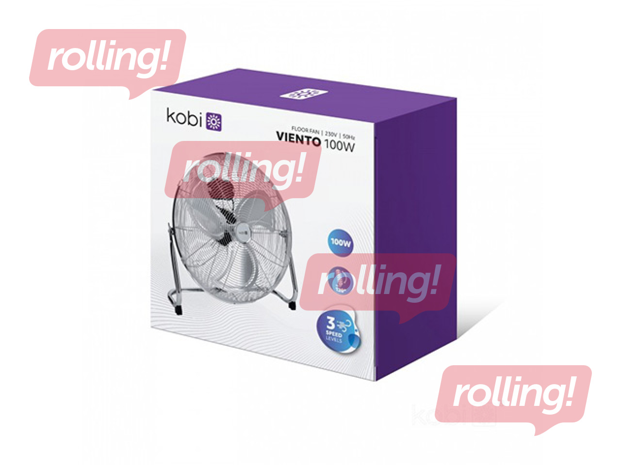 Grīdas ventilators Viento Kobi Windstar, 100W, sudraba