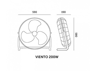 Grīdas ventilators Viento Kobi Windstar, 200W, sudraba
