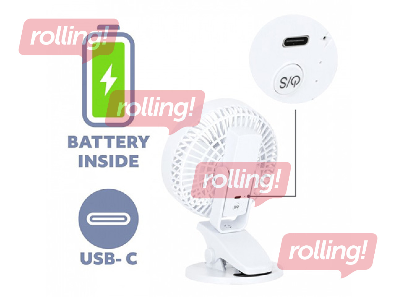 Desk fan Viento Clip Kobi Windstar, 4.9W, white