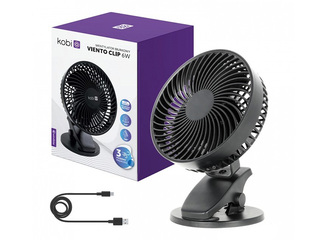 Galda ventilators Viento Clip Kobi Windstar, 4.9W, melns