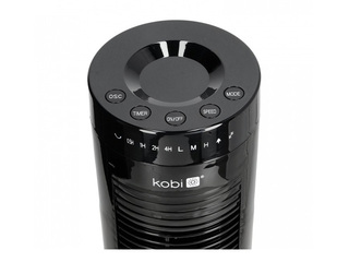 Grīdas ventilators tornis Hoorn Kobi, ar pulti, 45W, melns