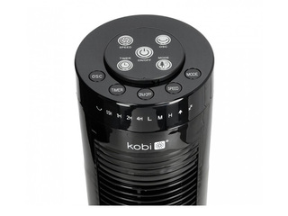 Grīdas ventilators tornis Hoorn Kobi, ar pulti, 45W, melns