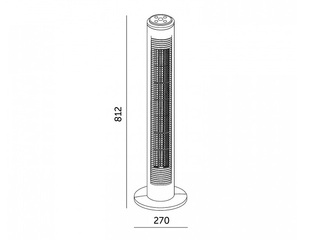 Tower floor fan Hoorn Kobi, with remote control, 45W, black